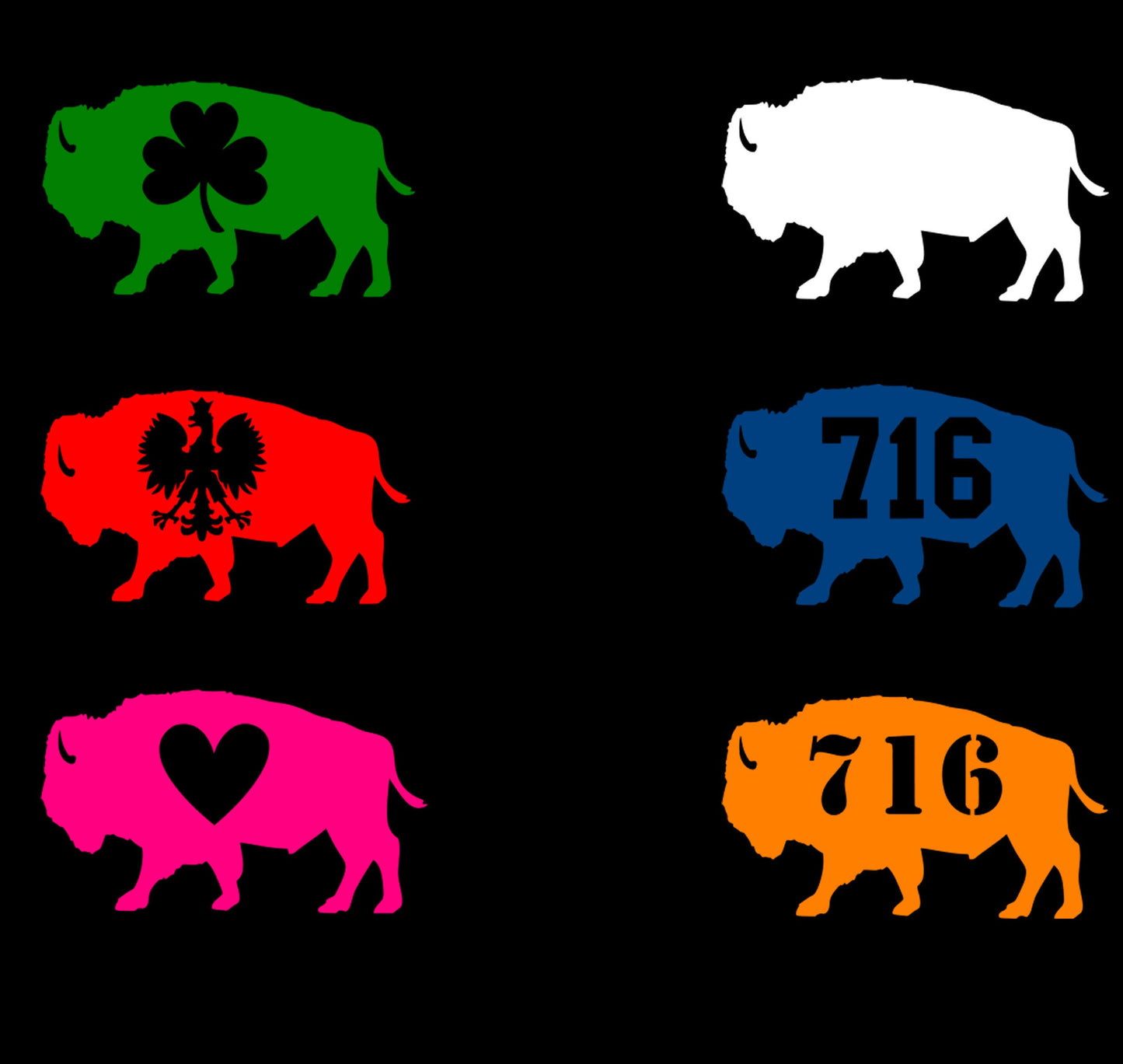 Buffalo NY 716 Standing Bison Car Vinyl Car decals Die Cut Phone Laptop