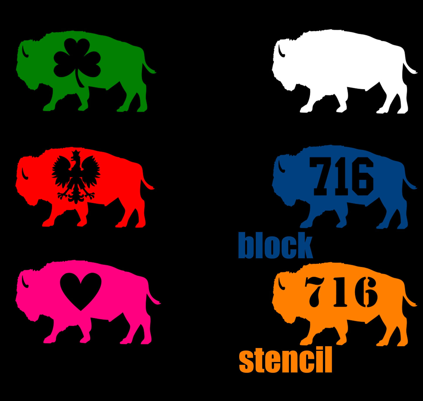 Buffalo NY 716 Standing Bison Car Vinyl Car decals Die Cut Phone Laptop