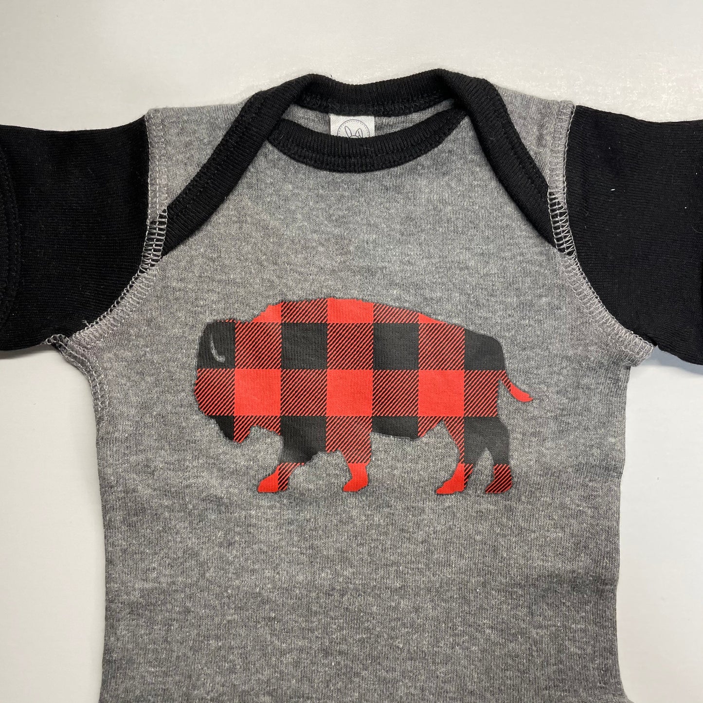 Buffalo NY Baby Christmas Raglan Bodysuit Plaid Buffalove