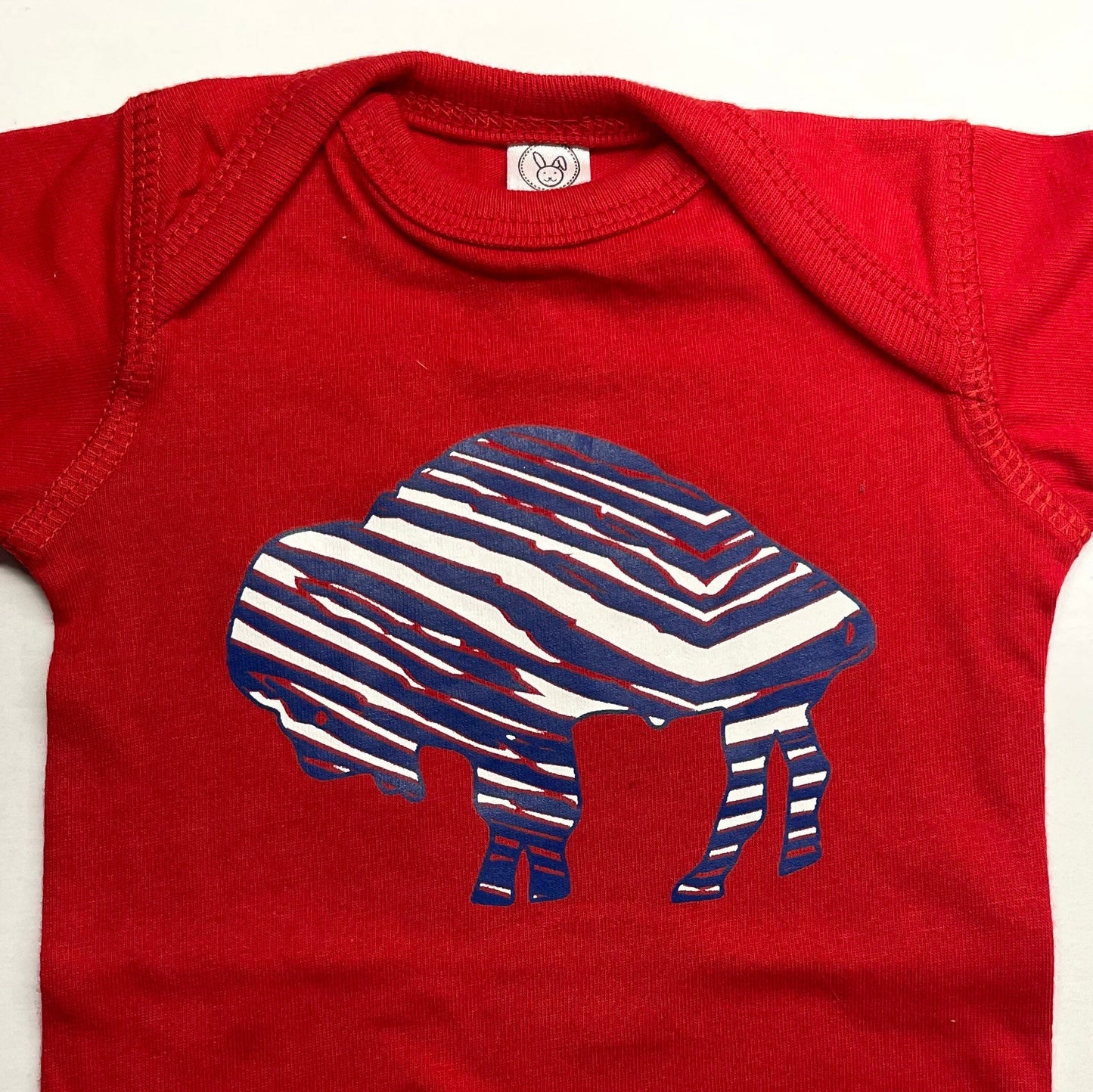 Buffalo NY Red Zebra Print Buffalo Raglan Bodysuit