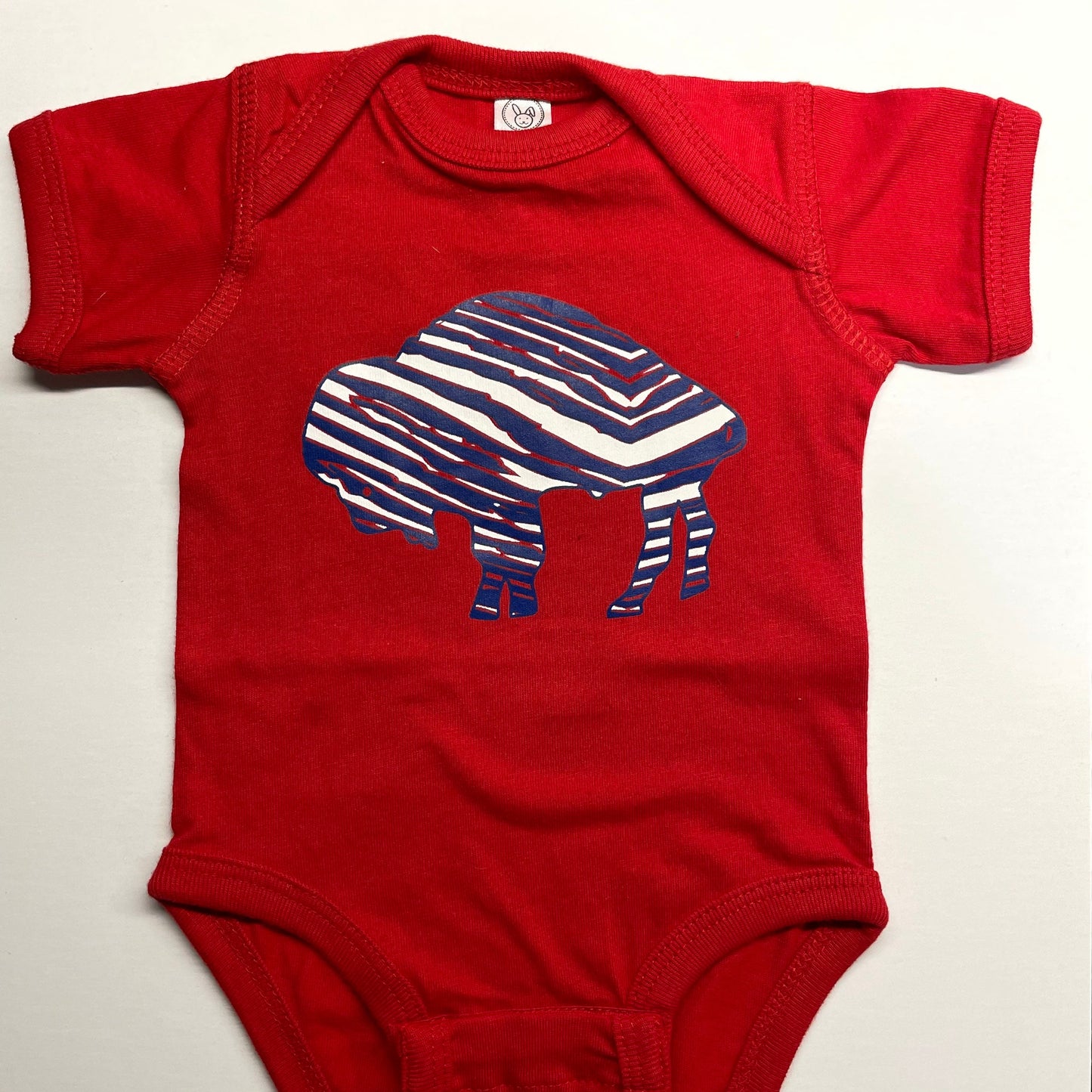 Buffalo NY Red Zebra Print Buffalo Raglan Bodysuit