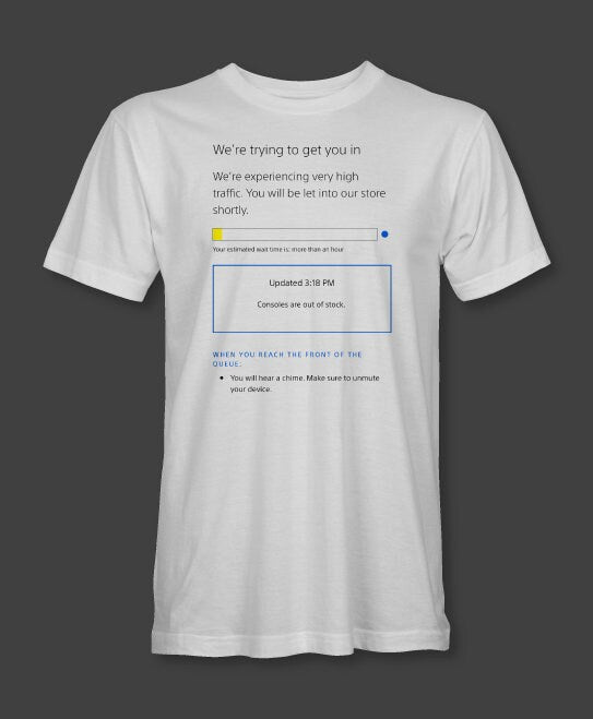 Out of Stock Console Queue T-Shirt
