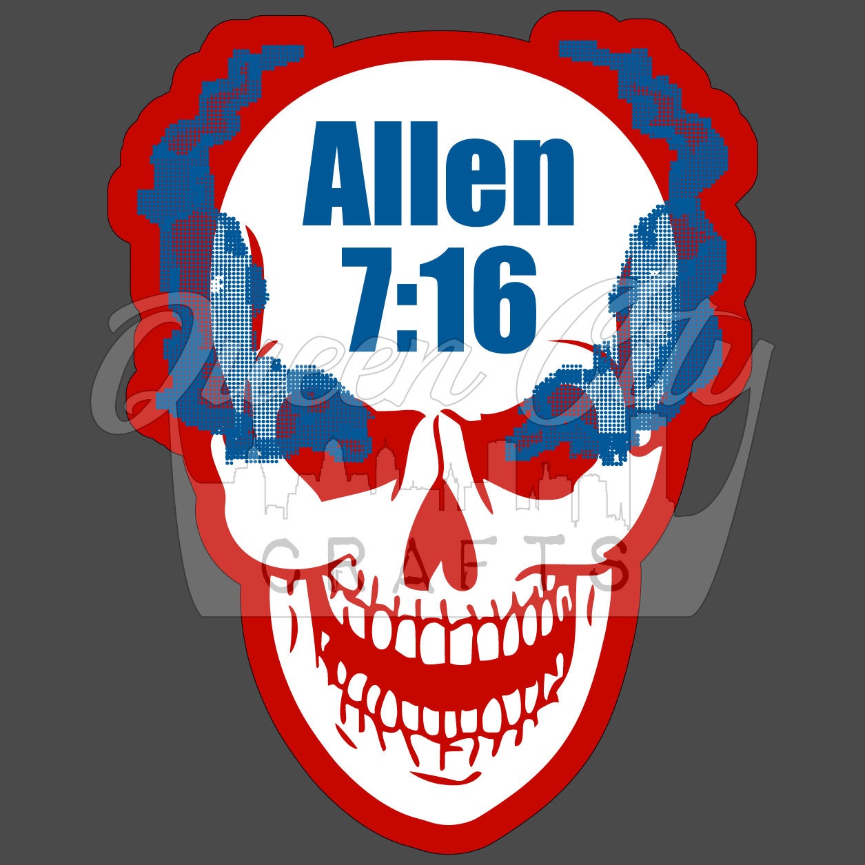 Allen 7:16 Skull Mafia Sticker Car Decal Buffalo