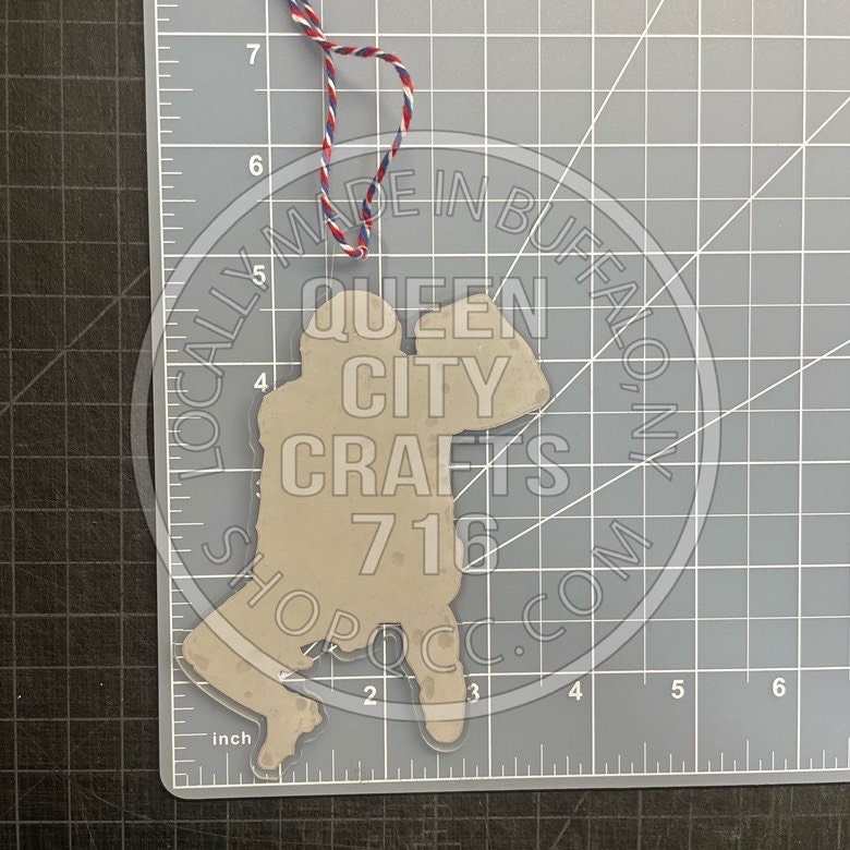 Buffalo Quarterback Jumping Christmas Tree Ornament Hurdle Leap