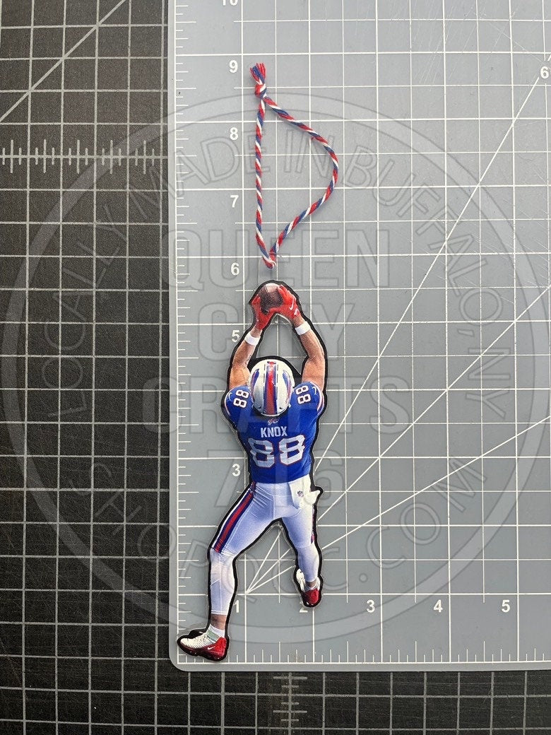 Buffalo Tight End Jumping Touchdown Christmas Tree Ornament TE