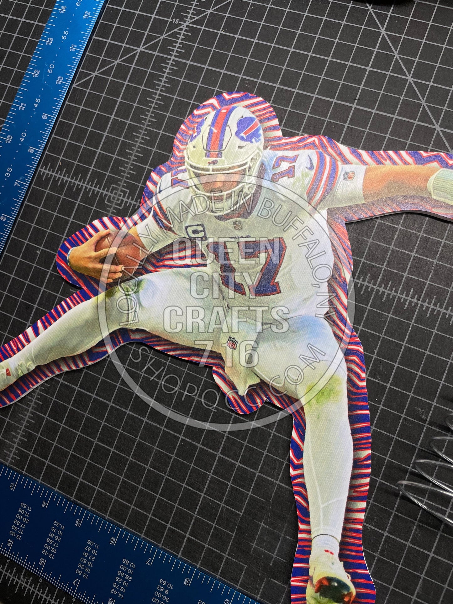 Buffalo Quarterback Jumping Over Christmas Tree Topper Zebra Hurdle