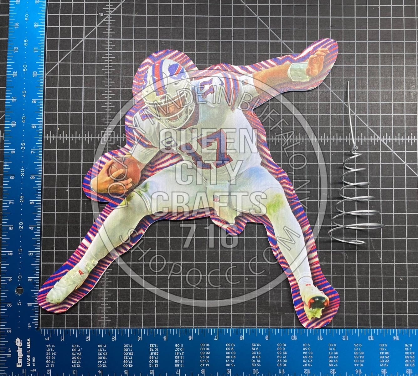 Buffalo Quarterback Jumping Over Christmas Tree Topper Zebra Hurdle