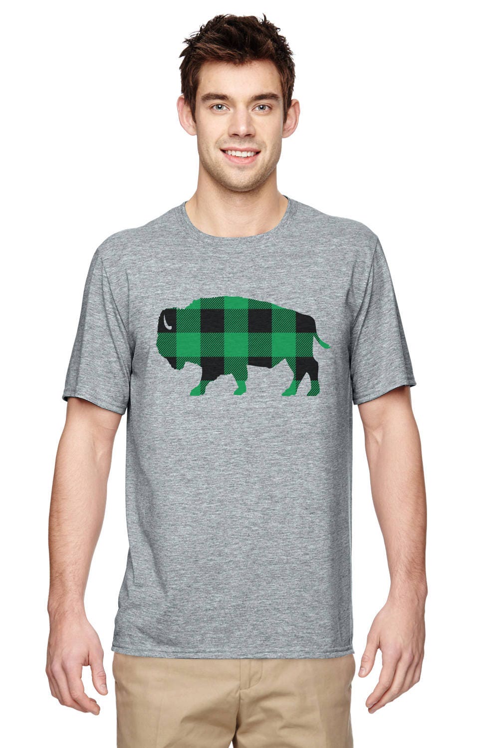 Buffalo Irish Plaid St. Patrick's Day Bison T-Shirt