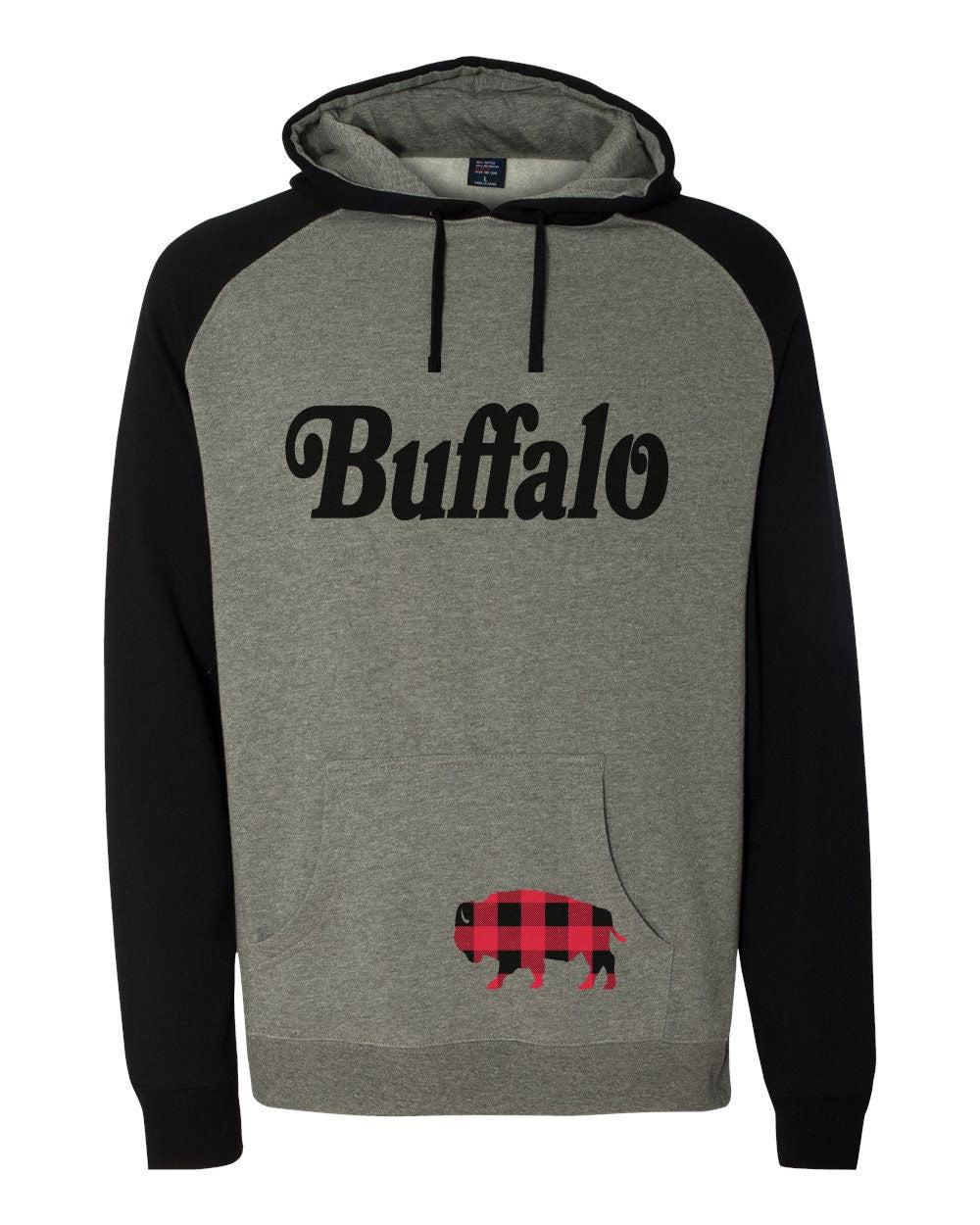 Buffalo NY Plaid Bison 716 Raglan Hooded Sweatshirt Buffalove Momma Mommy Poppa