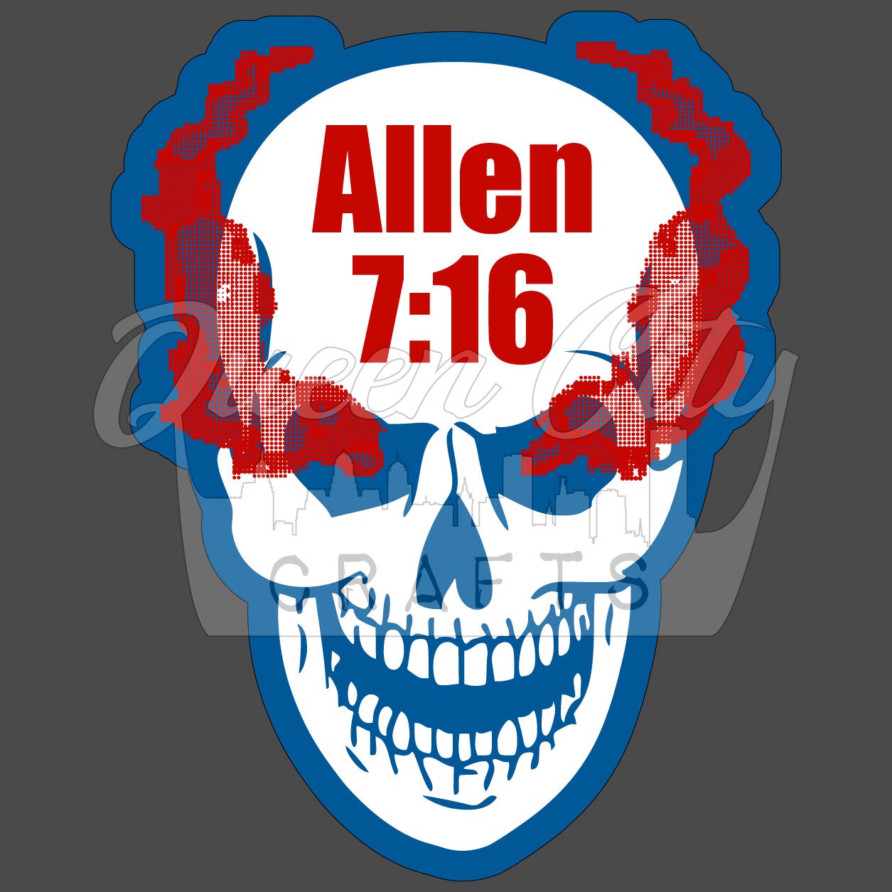 Allen 7:16 Skull Mafia Sticker Car Decal Buffalo